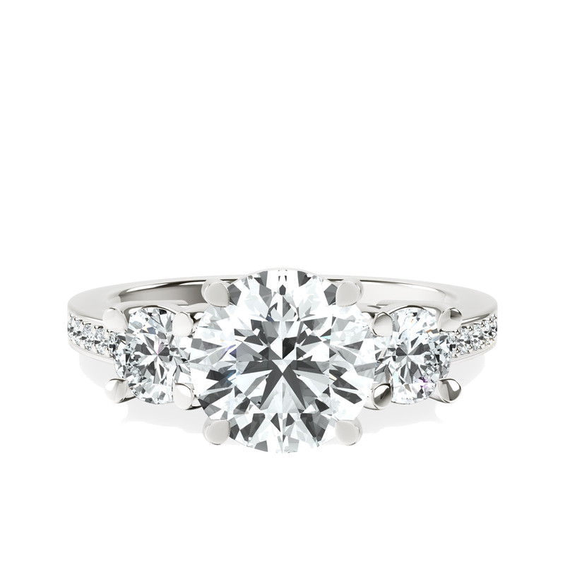Trilogy Three Stone Lab Diamond Ring front view