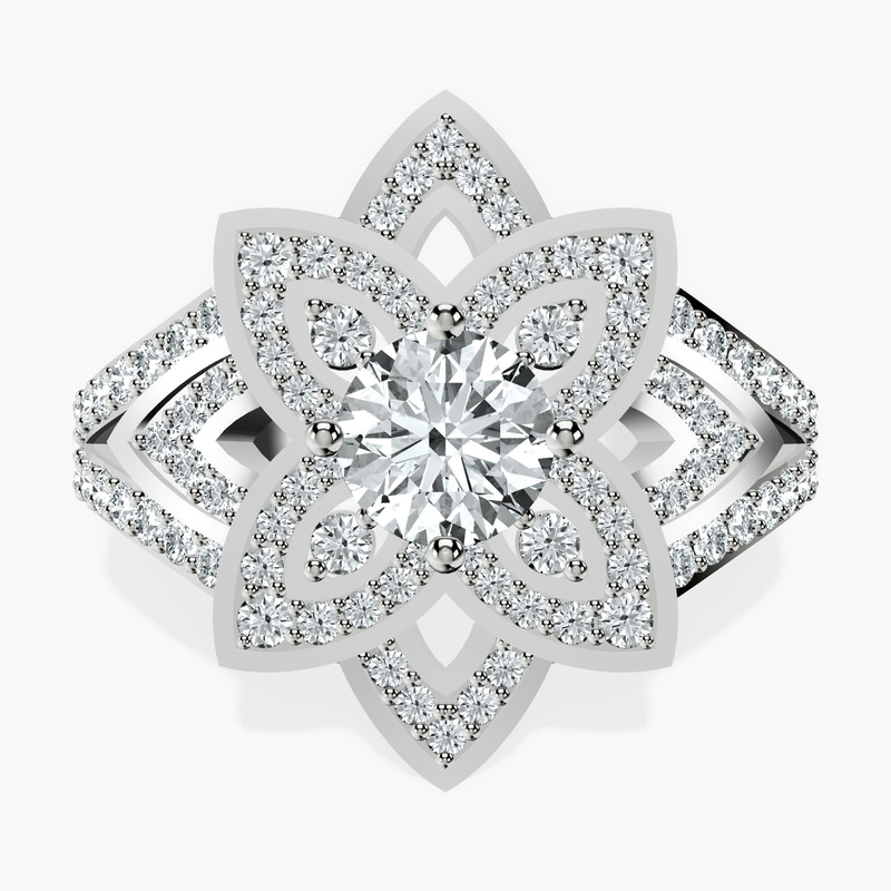 Platinum Indigo Vintage Lab Diamond Ring front image
