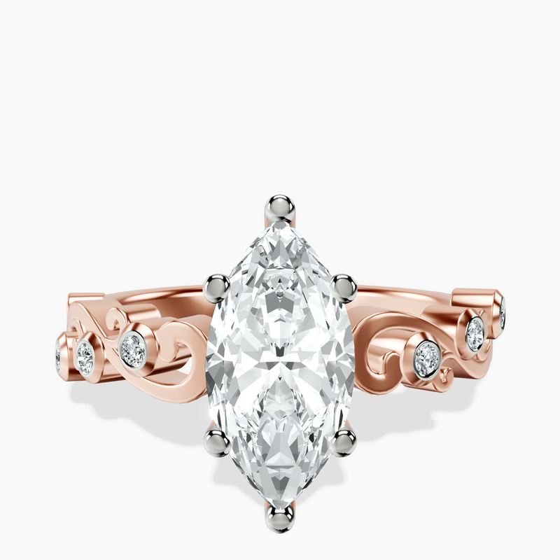 18kt Rose Gold Catrina Cutwork Lab Diamond Ring front image