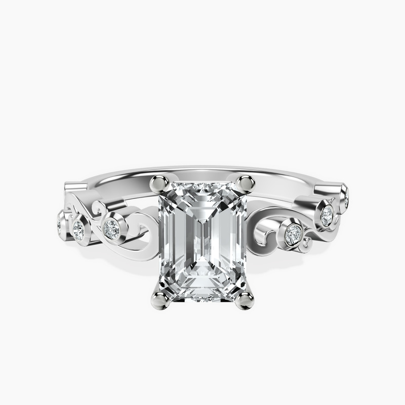 14kt White Gold Catrina Cutwork Lab Diamond Ring front image
