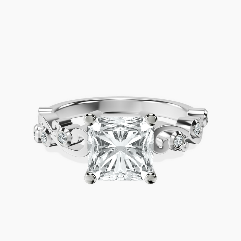 18kt White Gold Catrina Cutwork Lab Diamond Ring front image