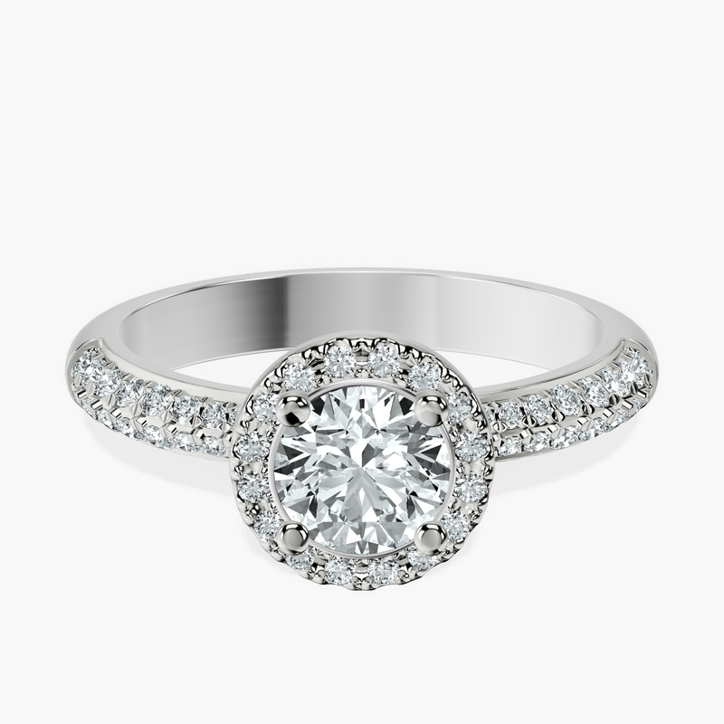10kt White Gold Kathrine Halo Lab Diamond Ring front image