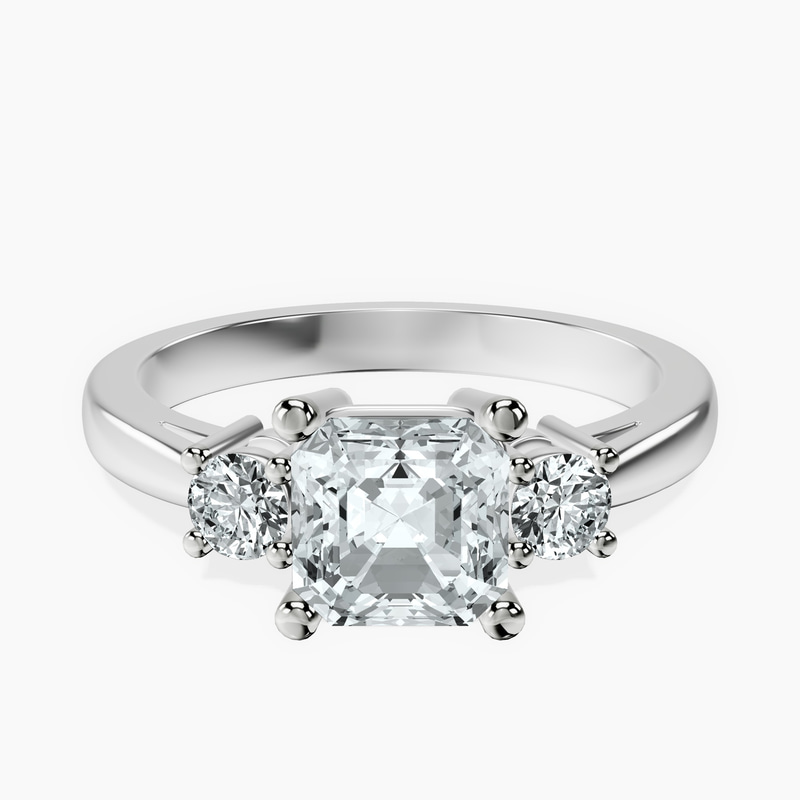 Platinum Intricacy Three stone Lab Diamond Ring front image
