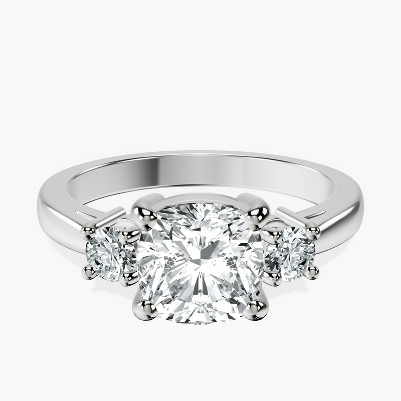 Platinum Intricacy Three stone Lab Diamond Ring front image