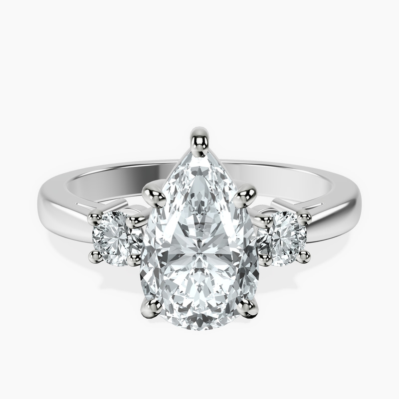 Platinum Intricacy Three stone Lab Diamond Ring front image