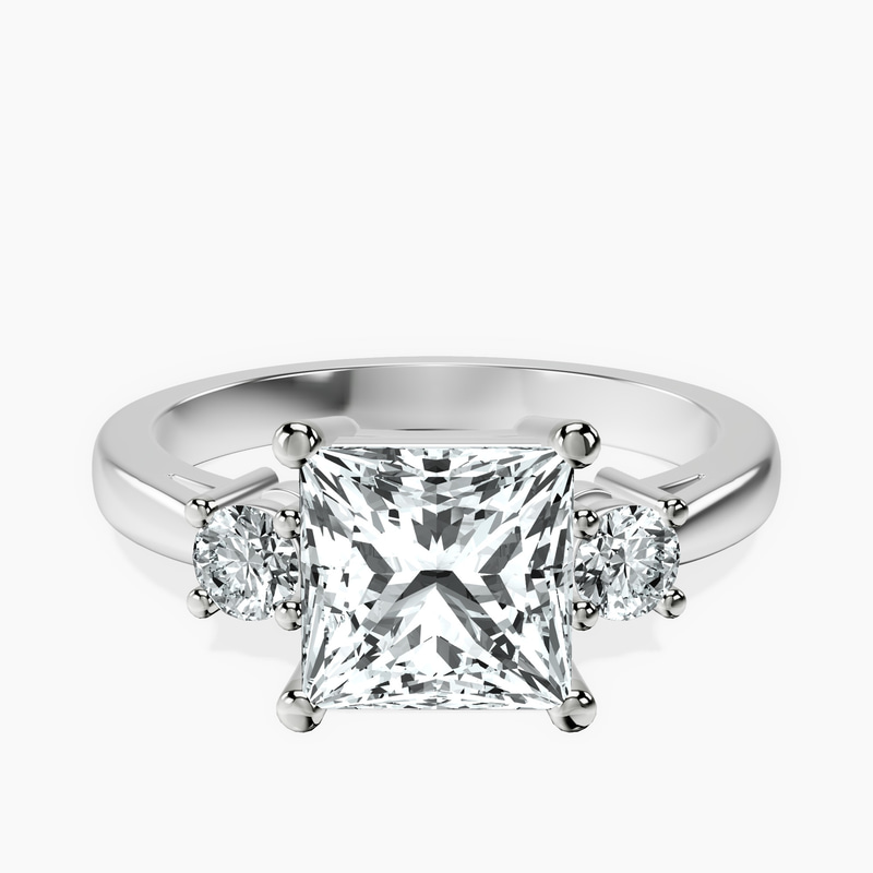Platinum Intricacy Three stone Lab Diamond Ring front image