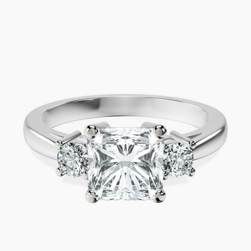 Platinum Intricacy Three stone Lab Diamond Ring front image