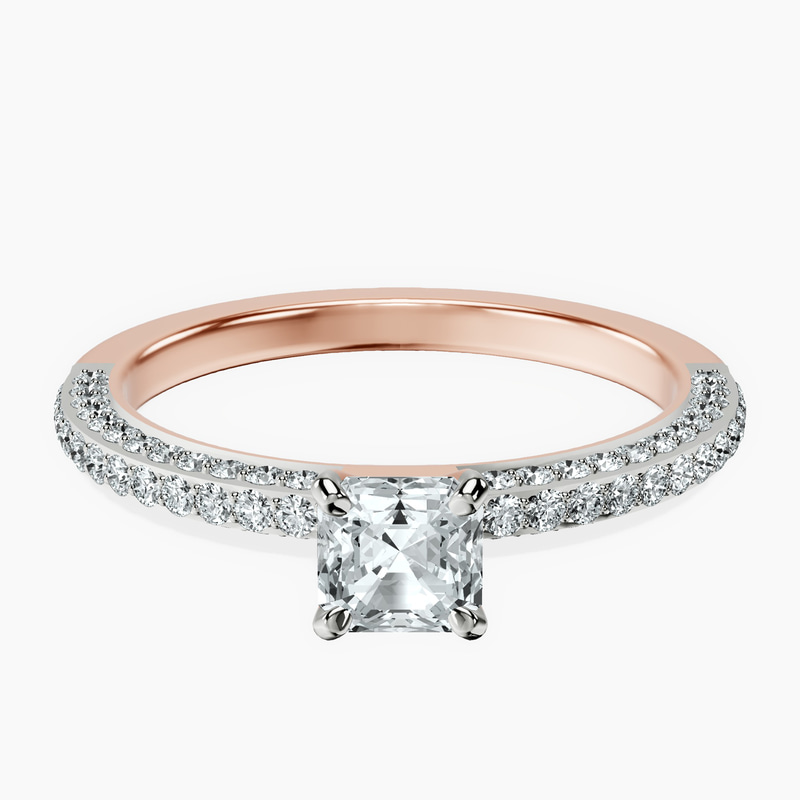 18kt Rose Gold Grace Micro pavé Eternity Lab Diamond Ring front image