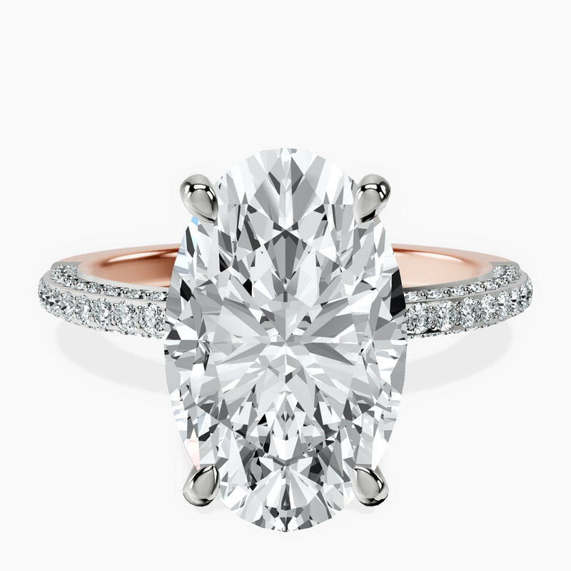 14kt Rose Gold Grace Micro pavé Eternity Lab Diamond Ring front image
