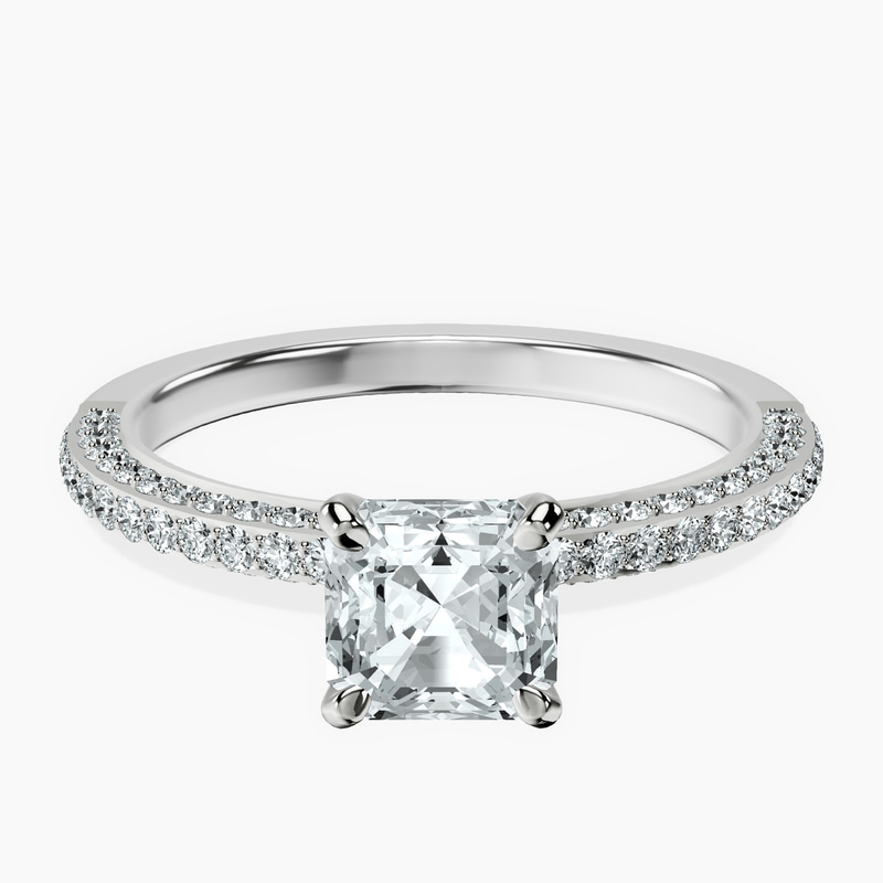 18kt White Gold Grace Micro pavé Eternity Lab Diamond Ring front image