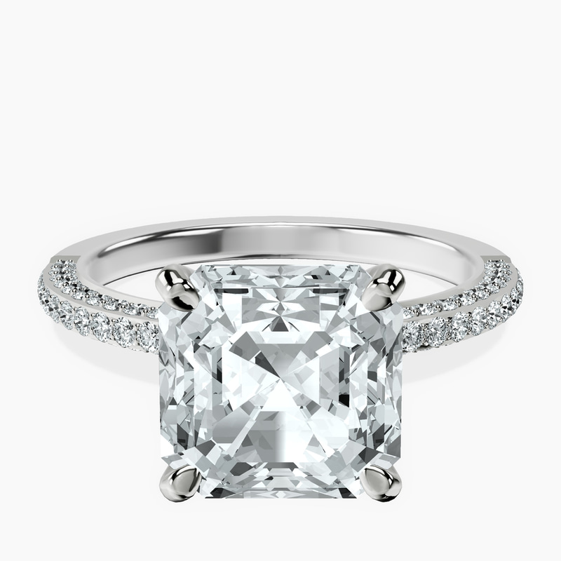14kt White Gold Grace Micro pavé Eternity Lab Diamond Ring front image