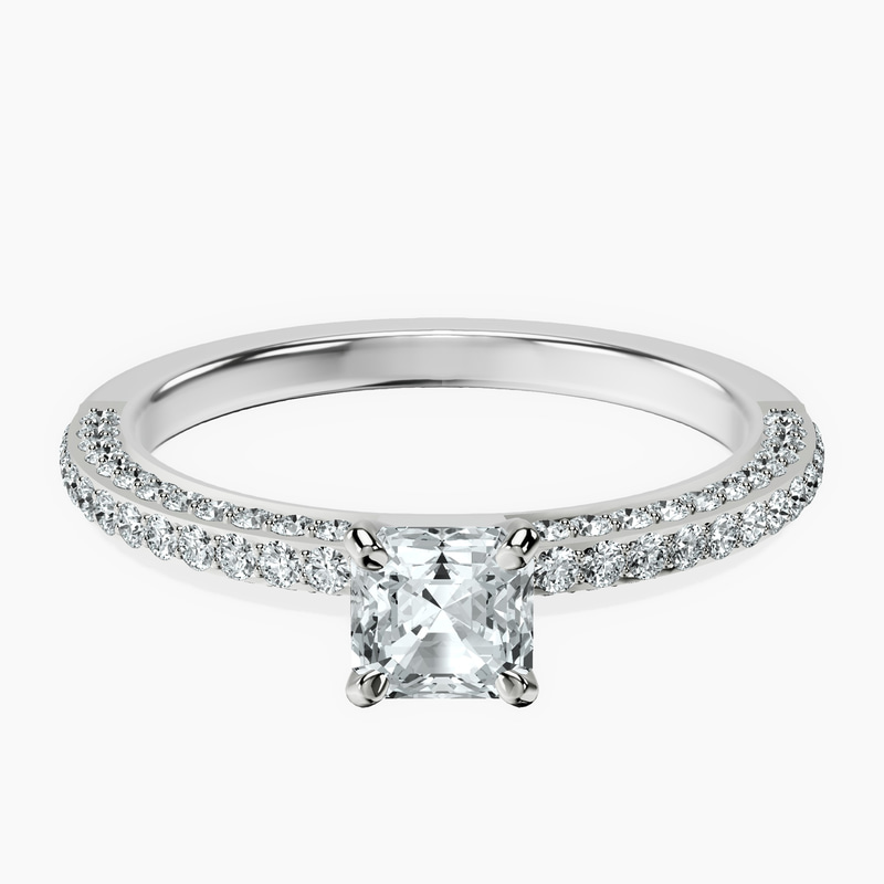 18kt White Gold Grace Micro pavé Eternity Lab Diamond Ring front image