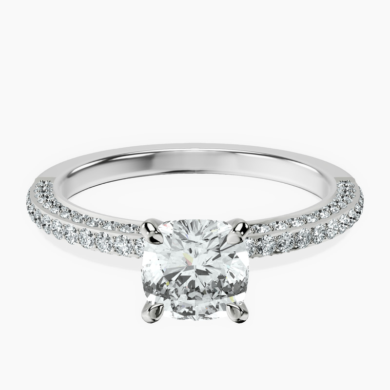18kt White Gold Grace Micro pavé Eternity Lab Diamond Ring front image