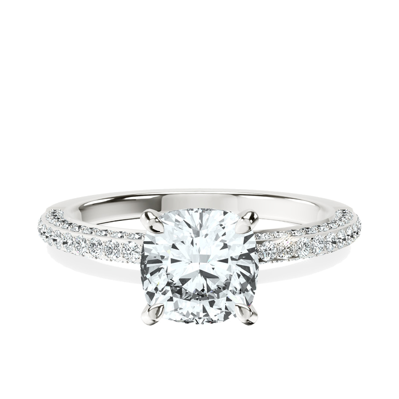 Grace Micro pavé Eternity Lab Diamond Ring front view