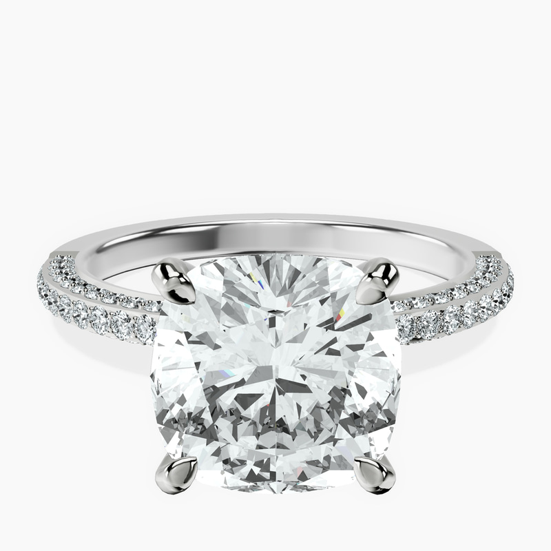 18kt White Gold Grace Micro pavé Eternity Lab Diamond Ring front image