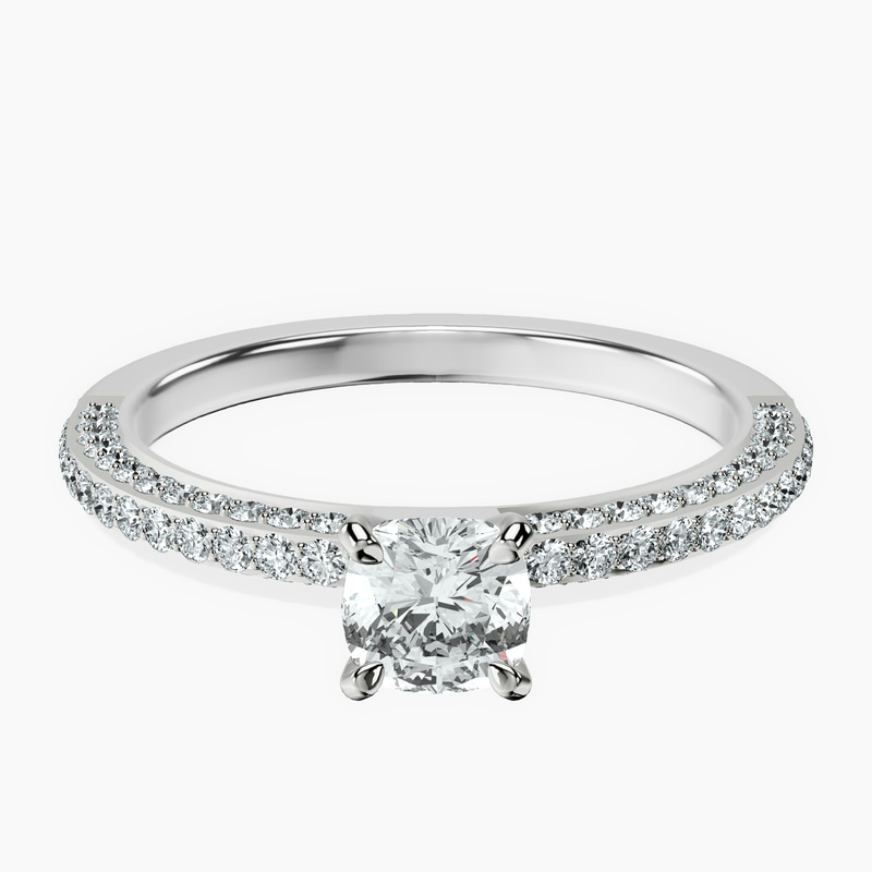 Platinum Grace Micro pavé Eternity Lab Diamond Ring front image