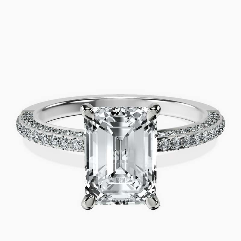 18kt White Gold Grace Micro pavé Eternity Lab Diamond Ring front image