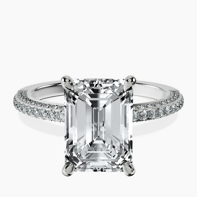 14kt White Gold Grace Micro pavé Eternity Lab Diamond Ring front image