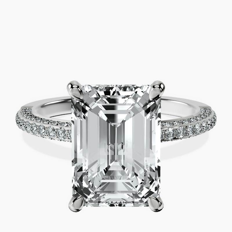 14kt White Gold Grace Micro pavé Eternity Lab Diamond Ring front image
