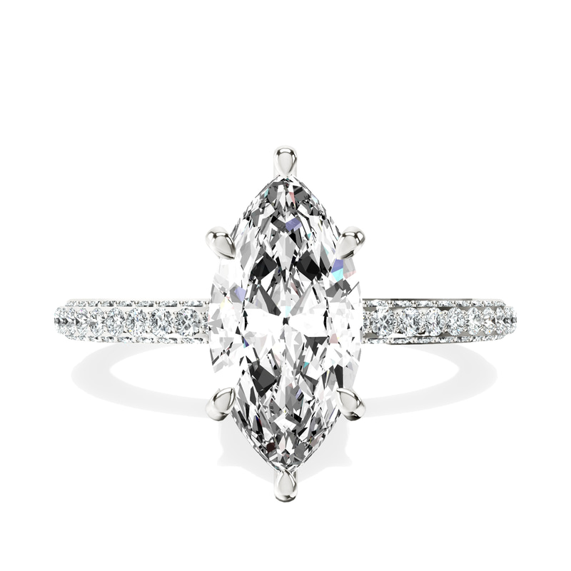 Grace Micro pavé Eternity Lab Diamond Ring front view