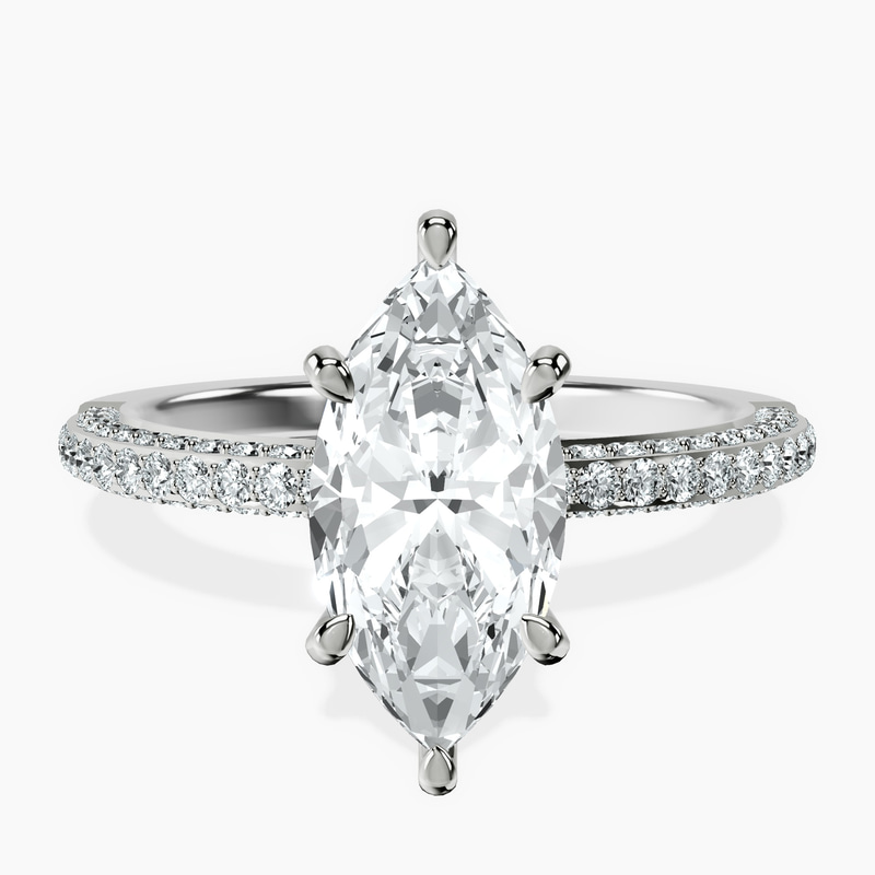 Grace Micro pavé Eternity Lab Diamond Ring front view