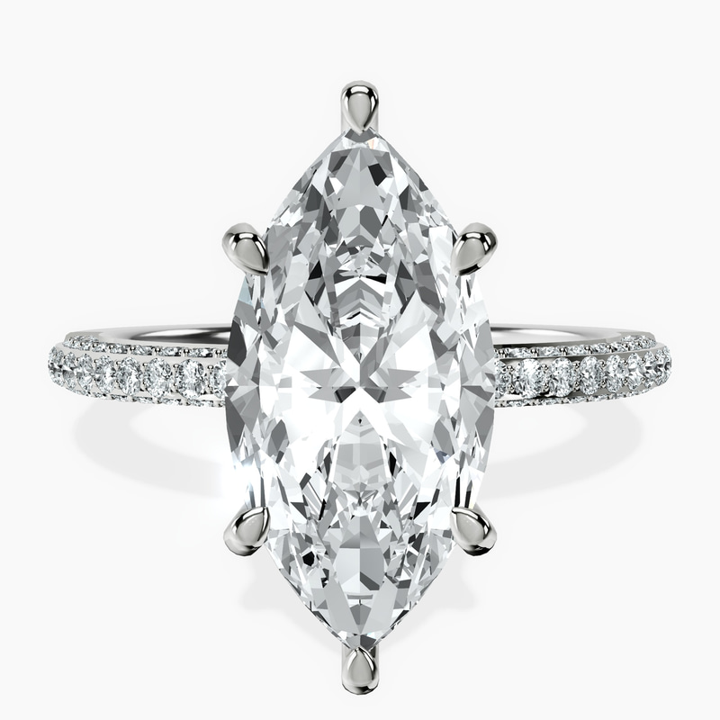 14kt White Gold Grace Micro pavé Eternity Lab Diamond Ring front image
