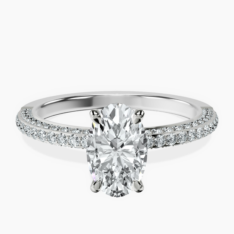14kt White Gold Grace Micro pavé Eternity Lab Diamond Ring front image
