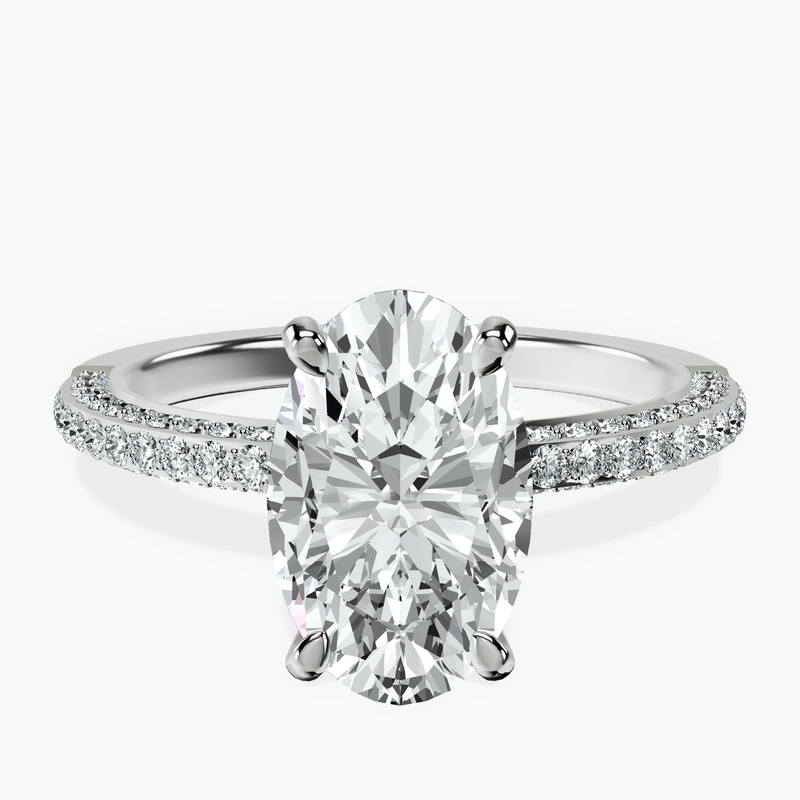 14kt White Gold Grace Micro pavé Eternity Lab Diamond Ring front image