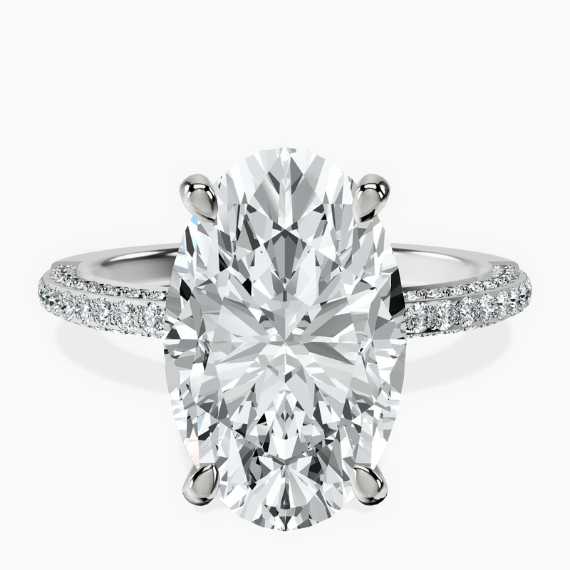 14kt White Gold Grace Micro pavé Eternity Lab Diamond Ring front image