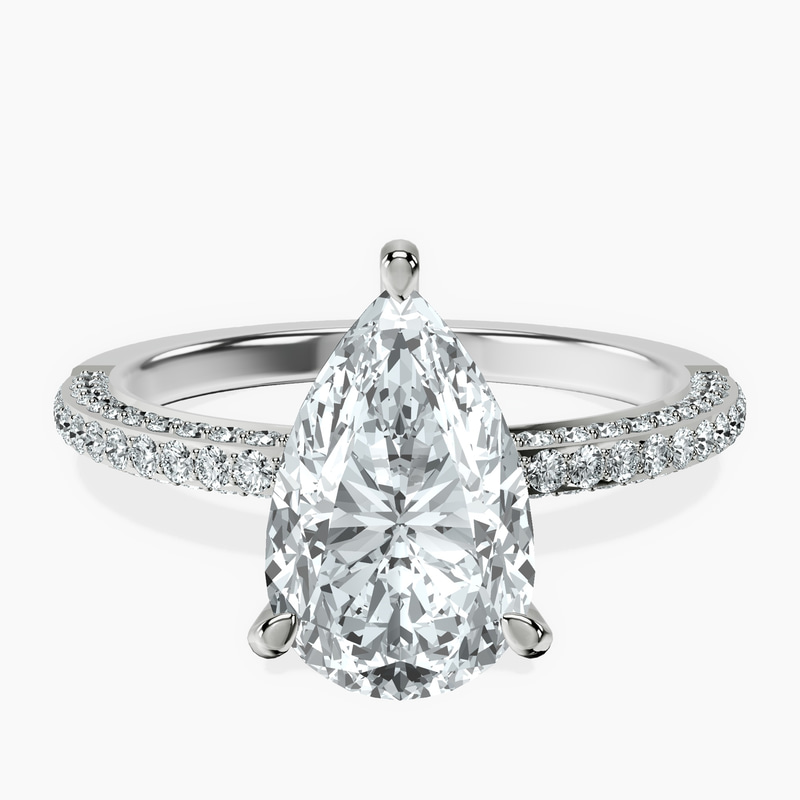 10kt White Gold Grace Micro pavé Eternity Lab Diamond Ring front image