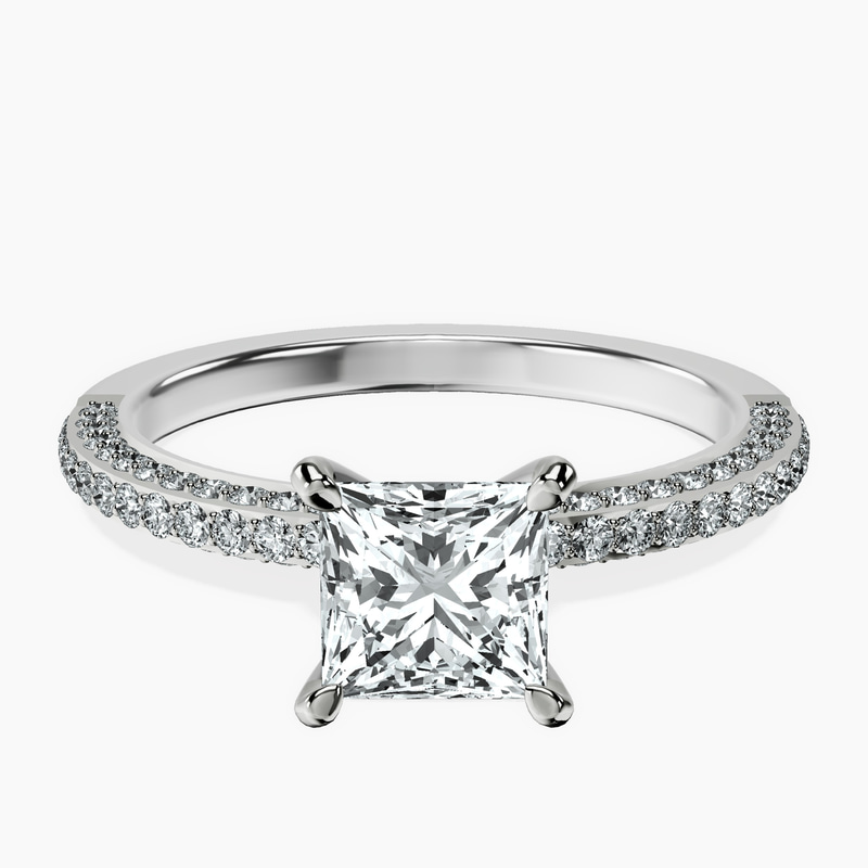 Platinum Grace Micro pavé Eternity Lab Diamond Ring front image
