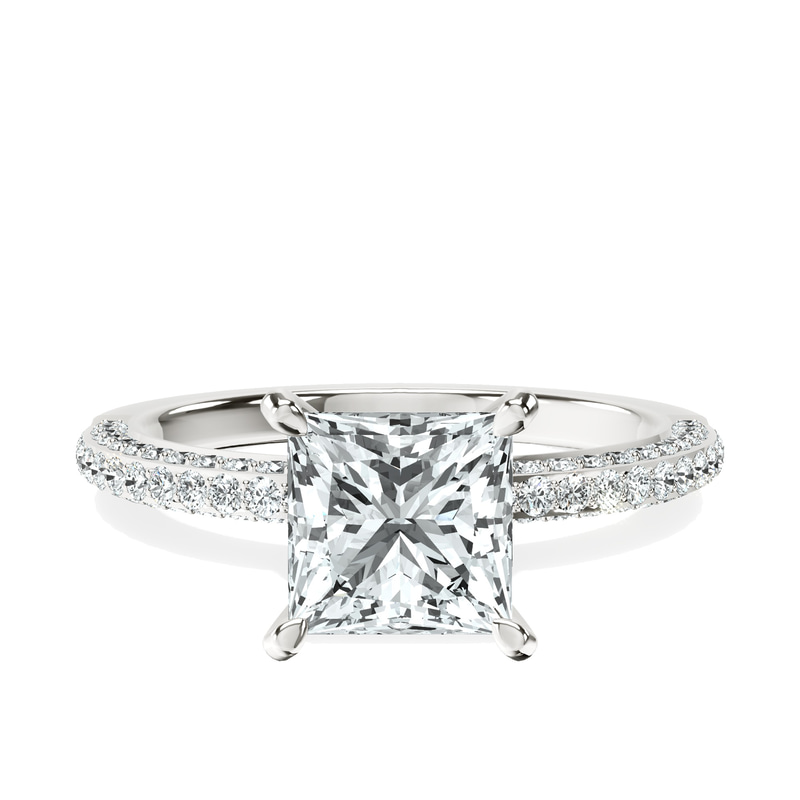 Grace Micro pavé Eternity Lab Diamond Ring front view