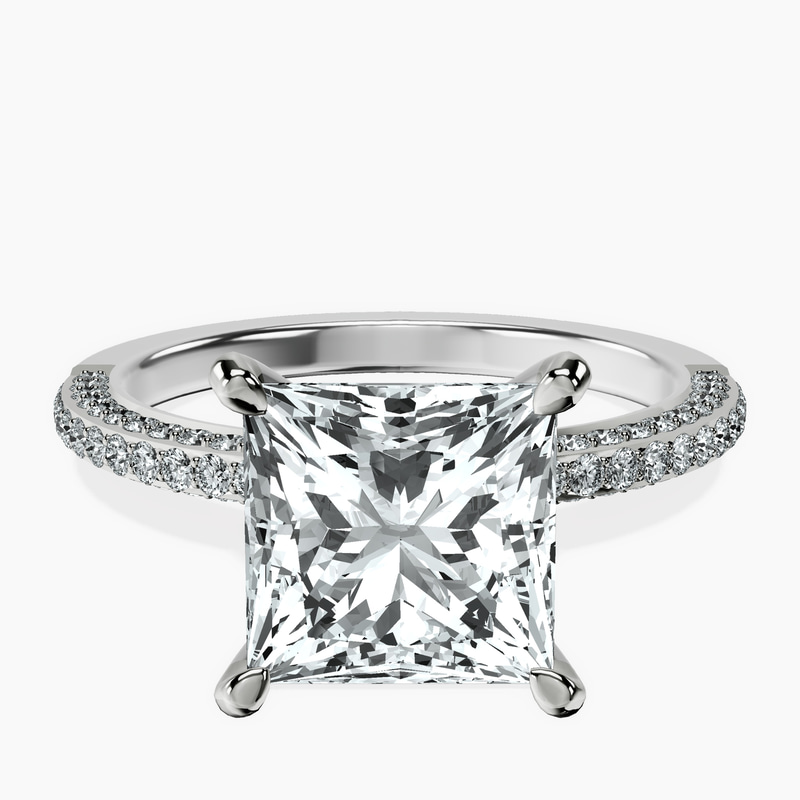 14kt White Gold Grace Micro pavé Eternity Lab Diamond Ring front image