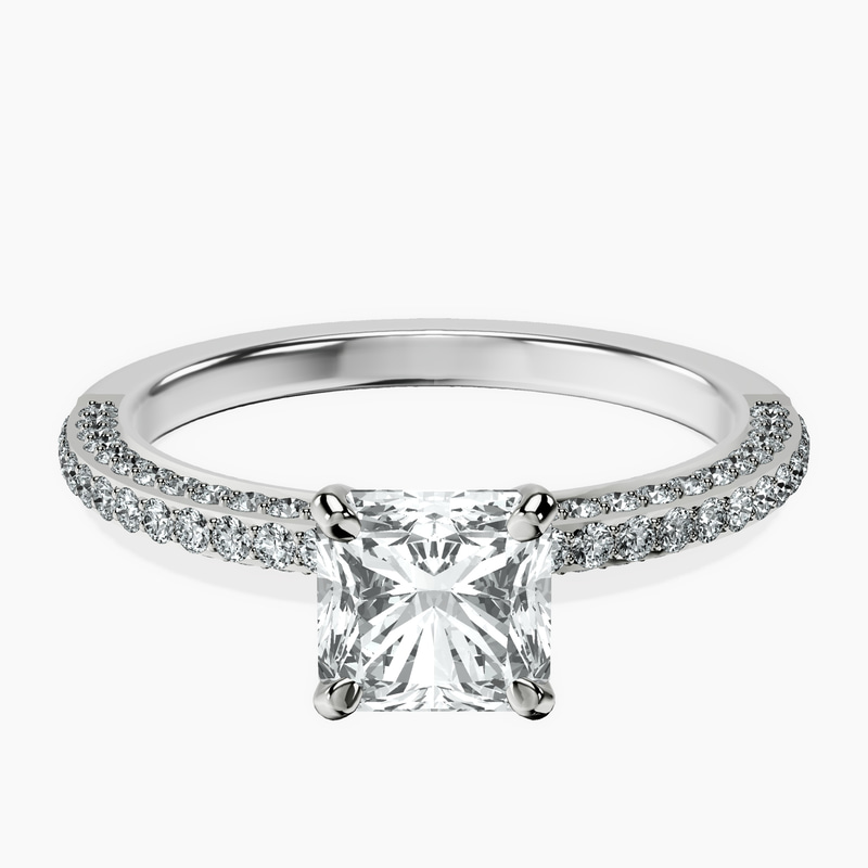 14kt White Gold Grace Micro pavé Eternity Lab Diamond Ring front image