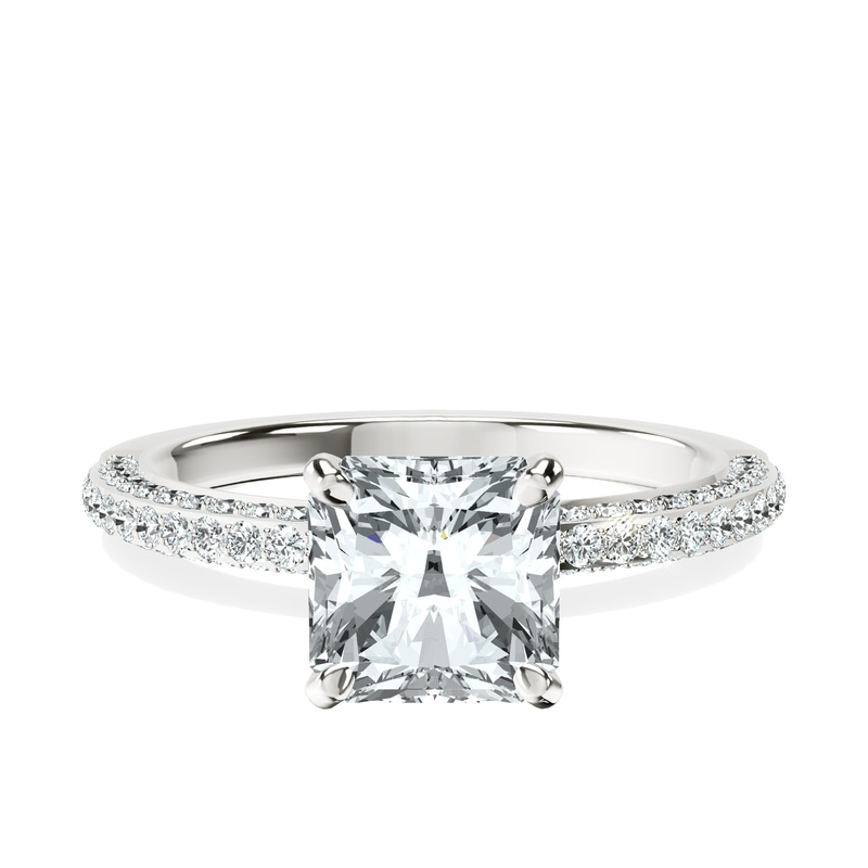 Grace Micro pavé Eternity Lab Diamond Ring front view