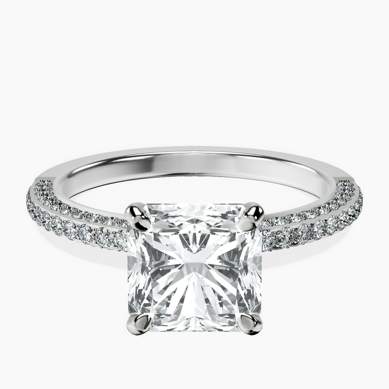 10kt White Gold Grace Micro pavé Eternity Lab Diamond Ring front image