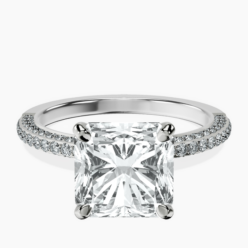 14kt White Gold Grace Micro pavé Eternity Lab Diamond Ring front image