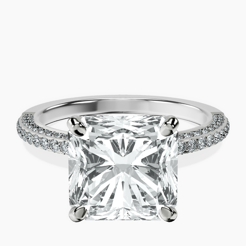 14kt White Gold Grace Micro pavé Eternity Lab Diamond Ring front image
