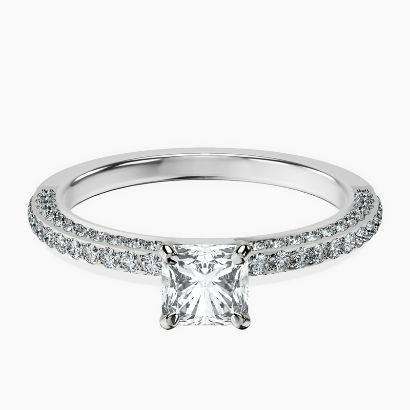 10kt White Gold Grace Micro pavé Eternity Lab Diamond Ring front image