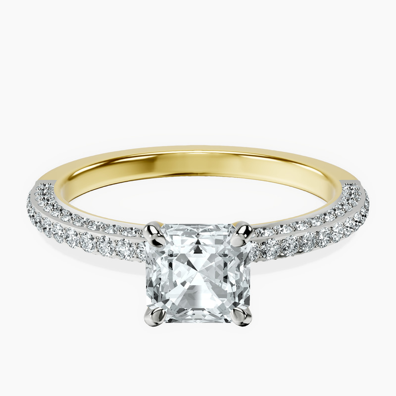 18kt Yellow Gold Grace Micro pavé Eternity Lab Diamond Ring front image