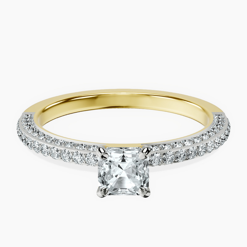 14kt Yellow Gold Grace Micro pavé Eternity Lab Diamond Ring front image