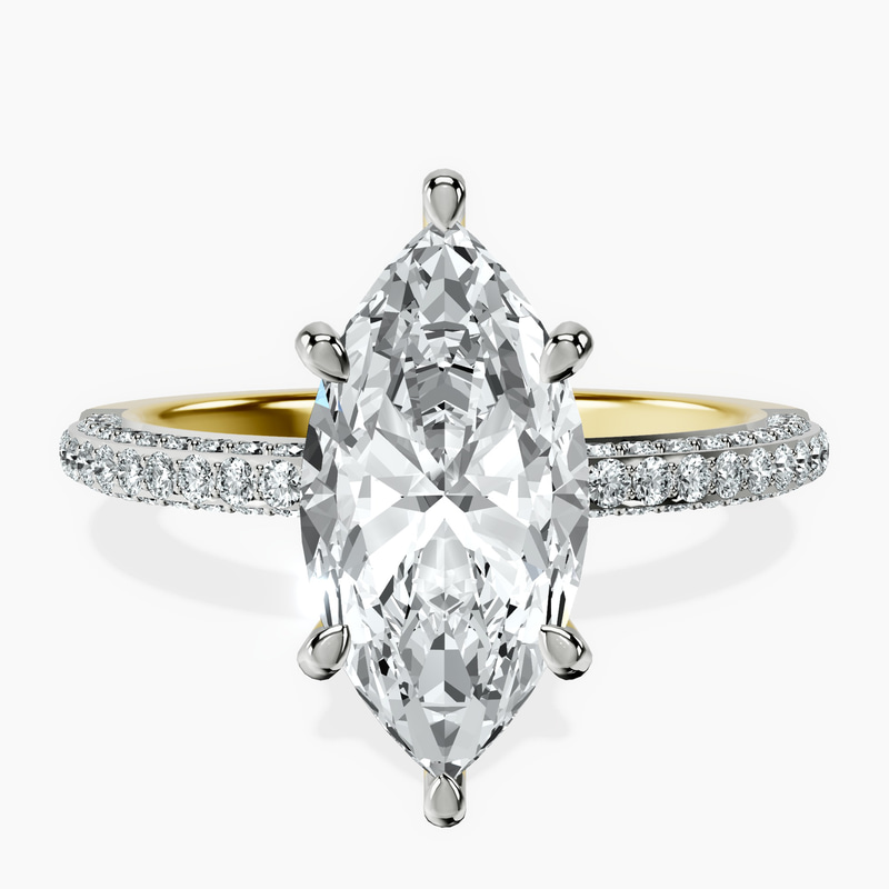 18kt Yellow Gold Grace Micro pavé Eternity Lab Diamond Ring front image