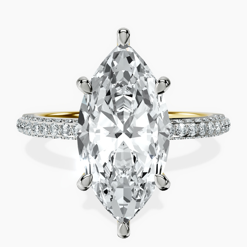 18kt Yellow Gold Grace Micro pavé Eternity Lab Diamond Ring front image
