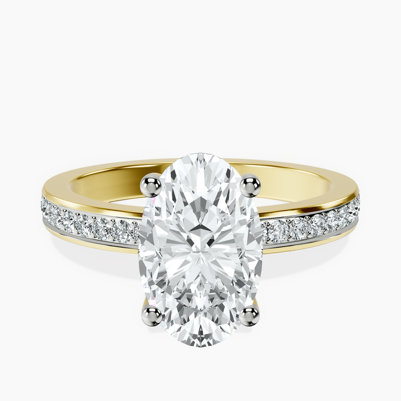 2.06 ct. oval Charm Of Love Eternity Ring in 18kt yellow gold rtr top