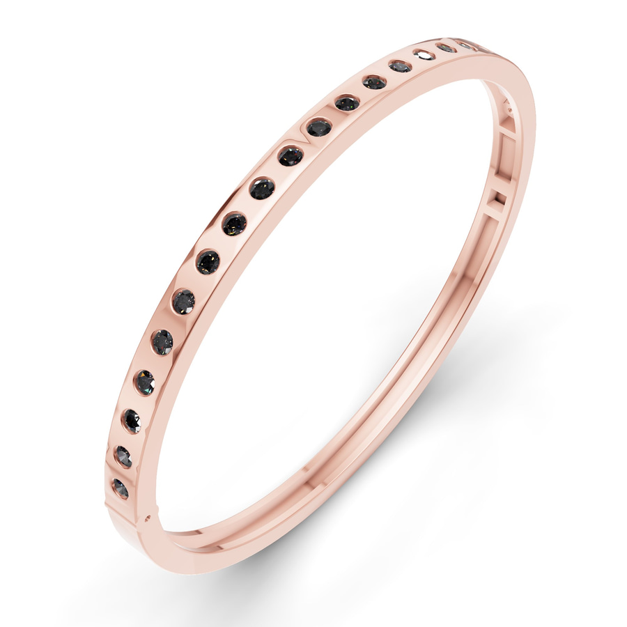 14kt Rose Gold Round Glow Classic Lab Diamond Openable Bangle Bracelet (3 Ct. Tw.) right