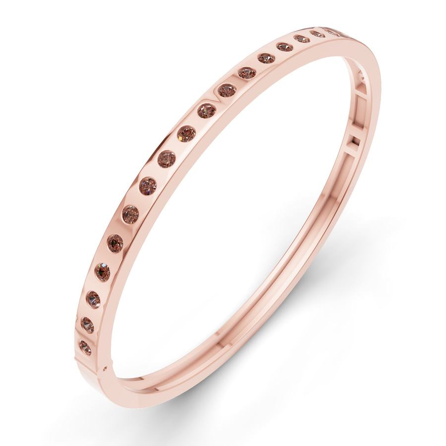 14kt Rose Gold Round Glow Classic Lab Diamond Openable Bangle Bracelet (4 Ct. Tw.) right