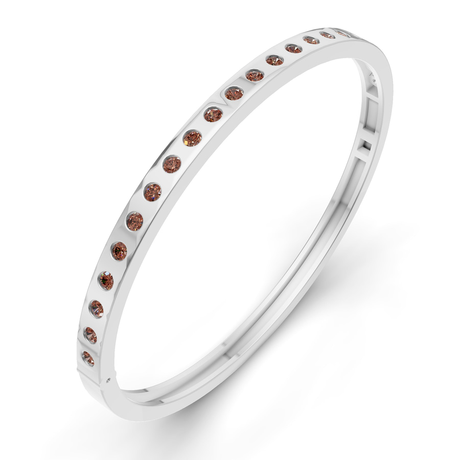 14kt White Gold Round Glow Classic Lab Diamond Openable Bangle Bracelet (1 Ct. Tw.) right