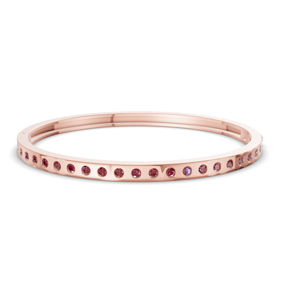 14kt Rose Gold Round Glow Classic Lab Diamond Openable Bangle Bracelet (1 Ct. Tw.) front image