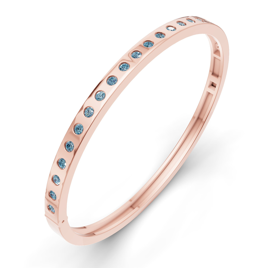 14kt Rose Gold Round Glow Classic Lab Diamond Openable Bangle Bracelet (1 Ct. Tw.) right