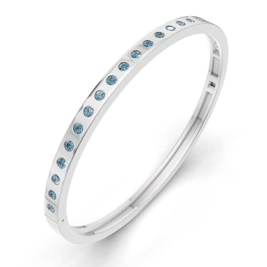 14kt White Gold Round Glow Classic Lab Diamond Openable Bangle Bracelet (2 Ct. Tw.) right
